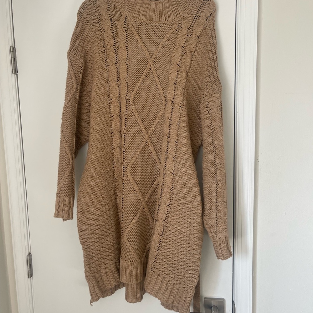 Anthropologie Tan Knit Sweater Dress